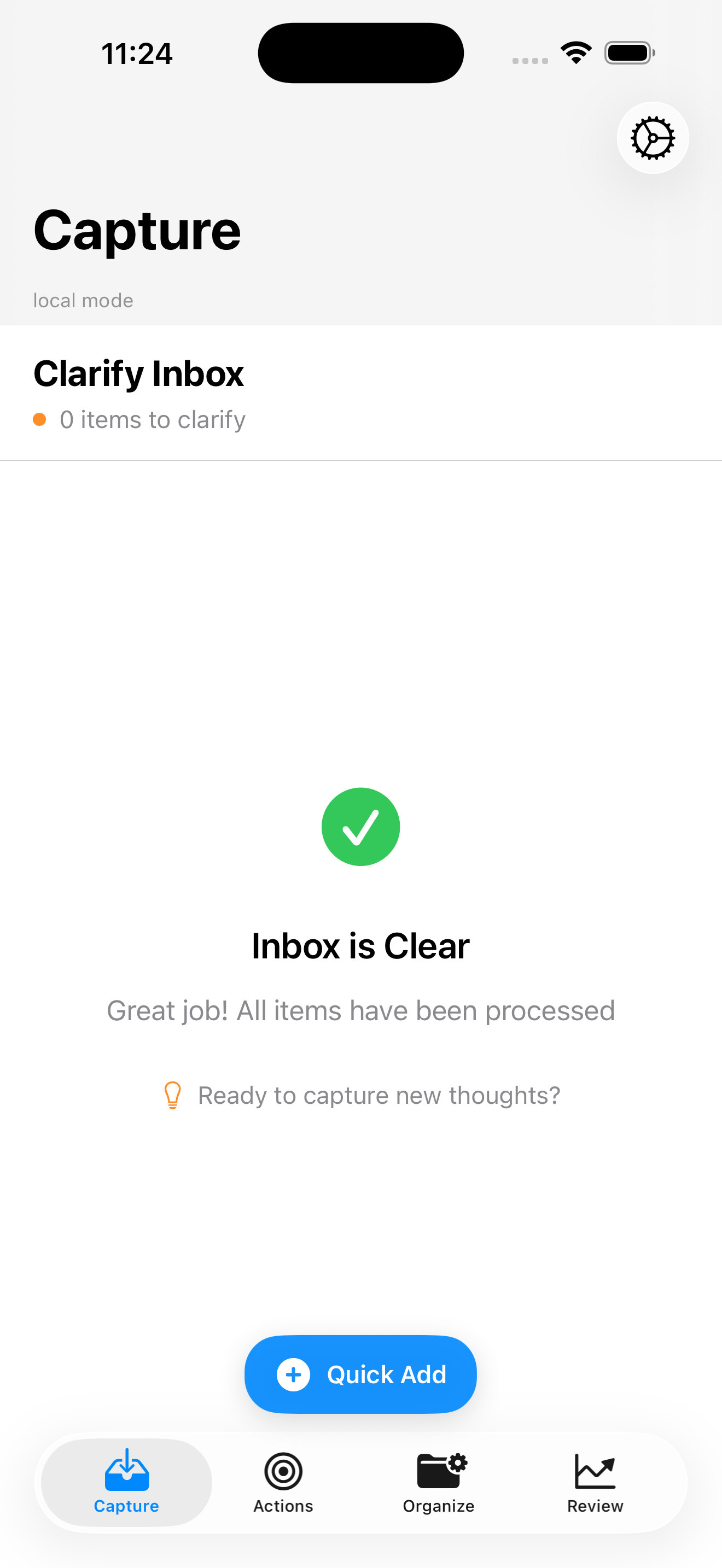 Empty Inbox Interface